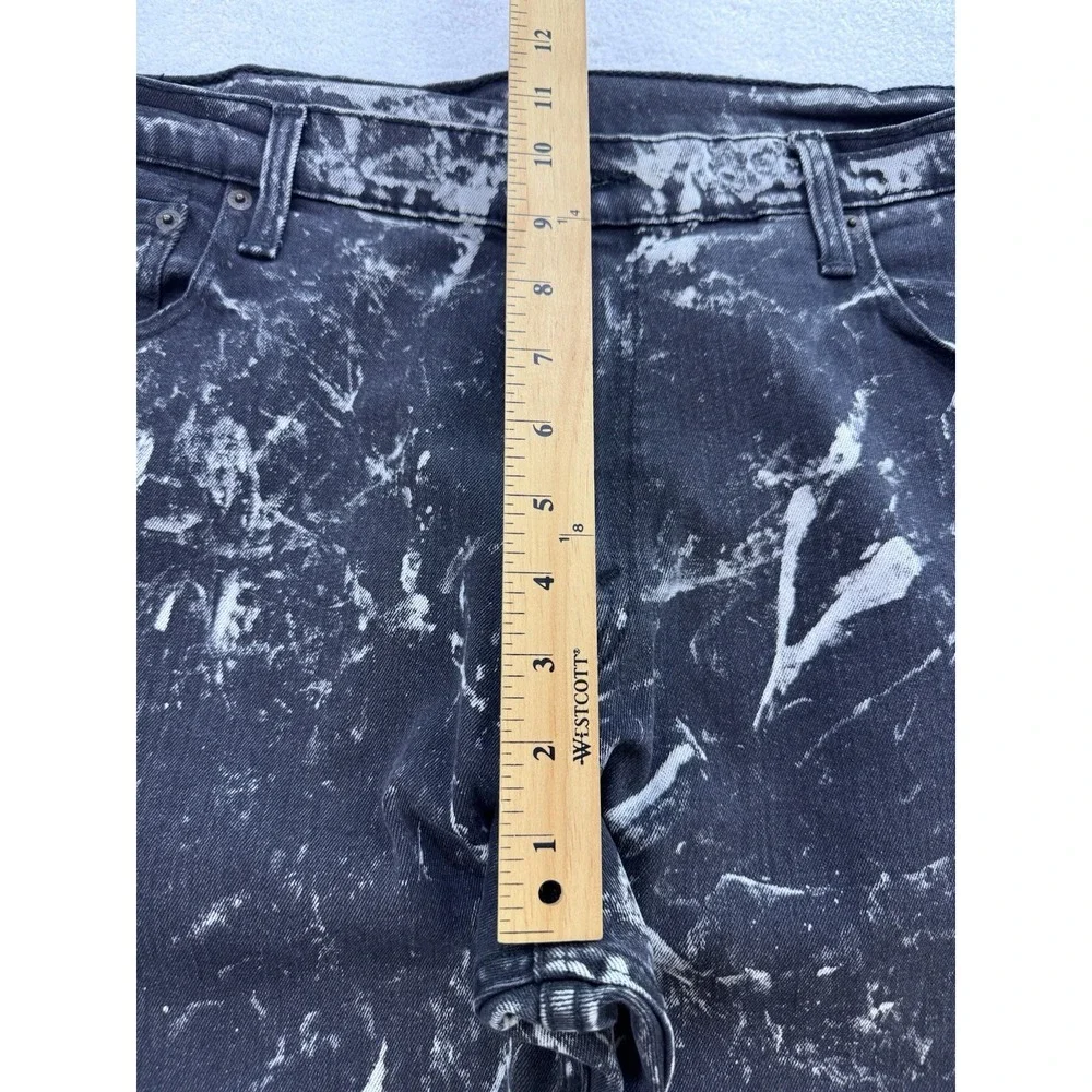 Levis 569 Jeans Men 36x30 Black Splatter Loose Baggy Straight Whisker Denim